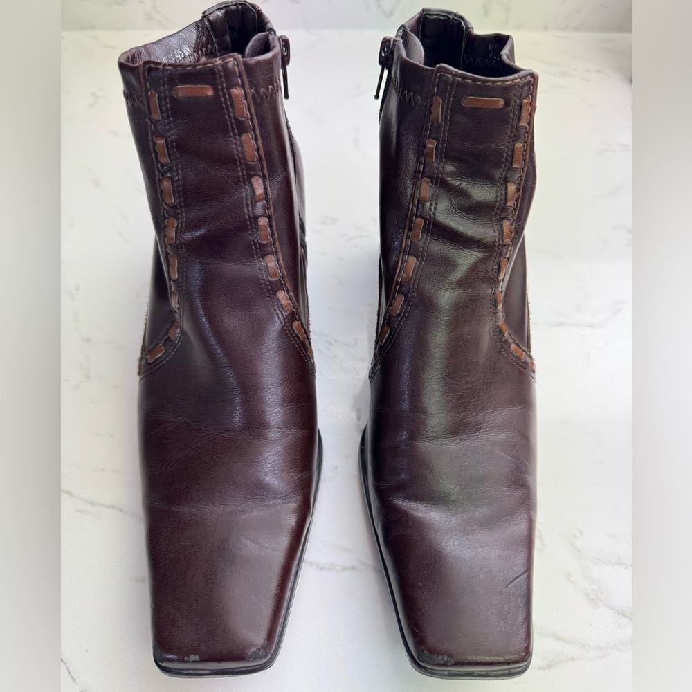 Franco Sarto Brown Leather Ankle Boots – Women’s 8N (Narrow)